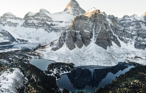 Картинка зима, снег, горы, Канада