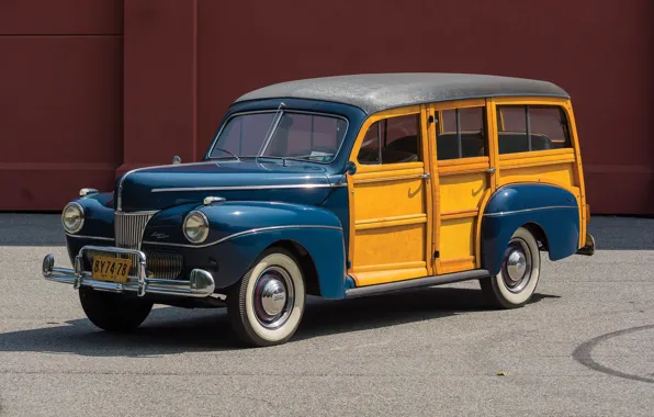 Картинка авто, ретро, Ford, 1941, V8, Super Deluxe Station Wagon