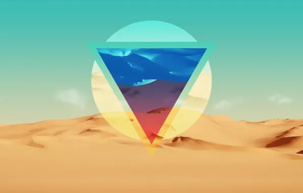 Линии, абстракция, пустыня, цвет, треугольник