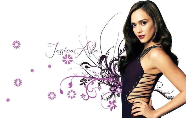 Взгляд, лицо, модель, звезда, красота, платье, актриса, jessica alba