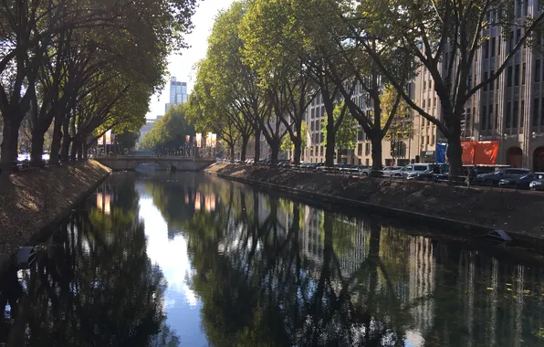 Autumn, germany, channel, konigsallee, dusseldorf