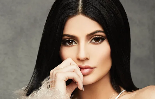Картинка глаза, взгляд, девушка, лицо, макияж, красивая, Kylie Jenner