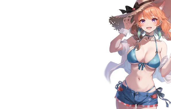 Kawaii, girl, sexy, happy, boobs, smile, anime, babe