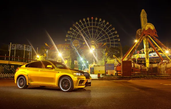 BMW, Тюнинг, БМВ, Золотой, hamann, X6M, yellow, Обвес