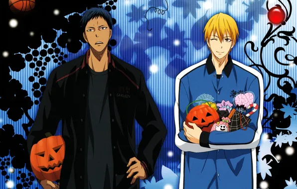 Аниме, парни, баскетболисты, Kuroko no Basket, Аомине Дайки, Кисе Рёта