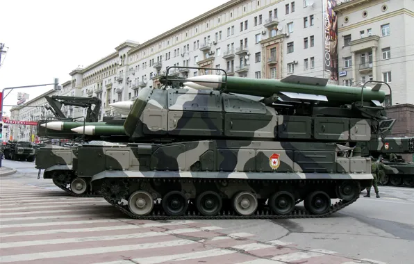 Москва, 9 мая, Парад Победы, передвижение, ПВО России, BUK-M1, 9K37, Air Defense Missile System