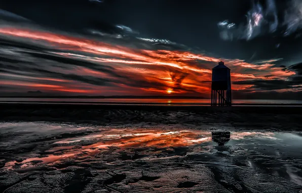 Море, пейзаж, ночь