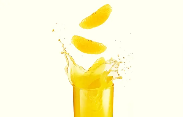 Картинка капли, брызги, стакан, апельсин, сок, мандарин, цитрусовый