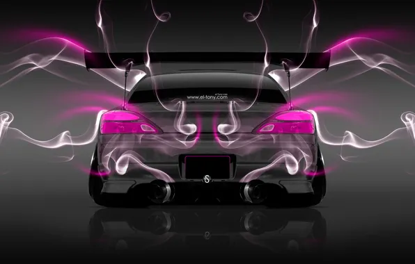 Pink, Дым, Ниссан, S15, Silvia, Nissan, Фотошоп, Neon