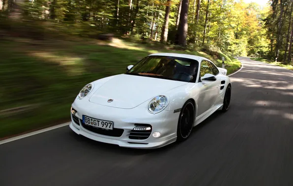 Картинка дорога, скорость, cars, auto, Porsche 911, wallpapers, Turbo