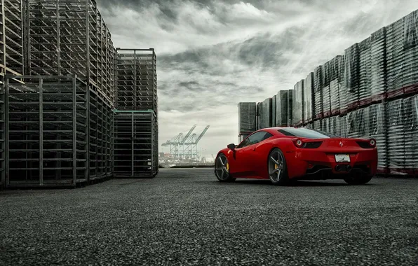 Картинка Ferrari, 458, Forged, Series, Italia, Vossen, Wheels, Rear