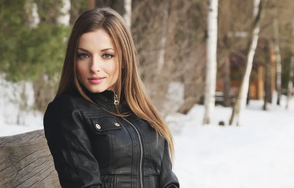 Картинка взгляд, девушка, куртка, jacket, outdoors
