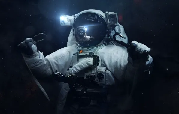 Отражение, Скафандр, Человек, Астронавт, Костюм, Космонавт, Space, Suit