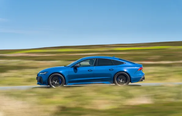 Картинка Audi, blue, RS 7, side view, Audi RS7 Sportback Performance