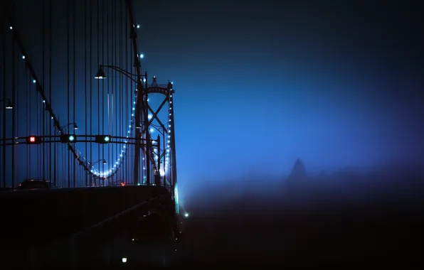 Vancouver, Dark Crossing, Night Fog