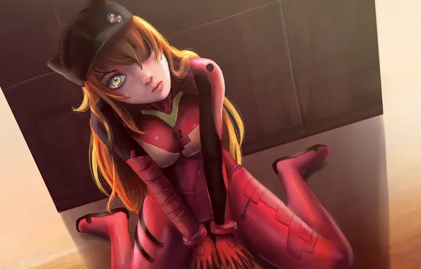 Взгляд, девушка, Евангелион, Evangelion