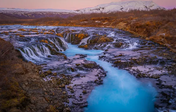 Картинка grass, nature, rocks, waterfall, iceland