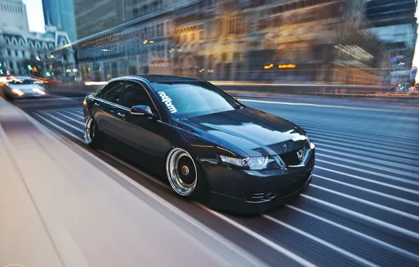 Картинка город, движение, скорость, Honda, accord, stance, Acura TSX