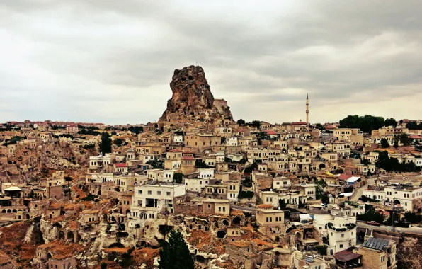 Картинка башня, Турция, Turkey, Каппадокия, Cappadokia, Ортахисар, Ortahisar castle