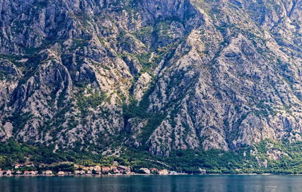 Картинка mountains, lake, village
