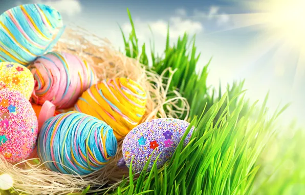 Яйца, colorful, пасха, happy, разноцветные, spring, Easter