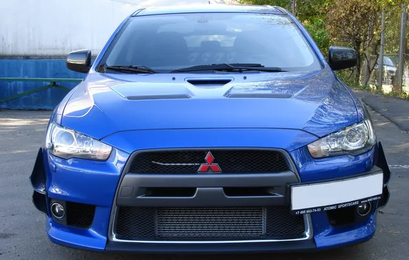 Картинка Mitsubishi, Car, Evolution, Blue, Evo