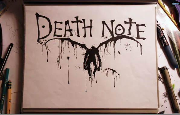 Картинка макро, клякса, тетрадь смерти, рюк, Death-Note