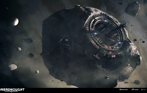 Космос, планета, астероиды, Asteroid, DREADNOUGHT