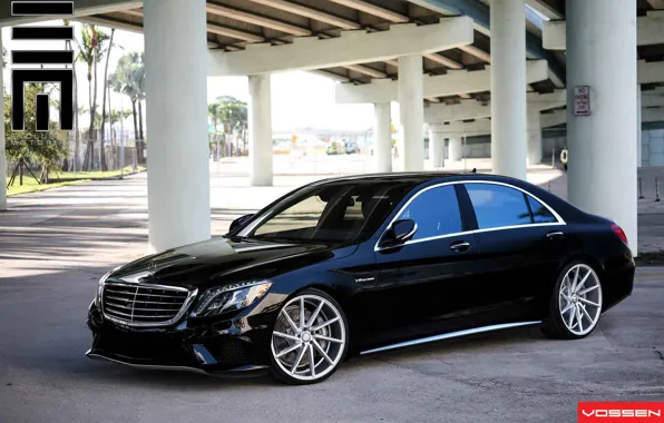 Картинка black, mercedes-benz, vossen, w222