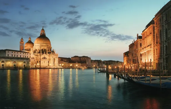 Картинка Италия, Венеция, архитектура, живопись, art, Rod Chase, Gloria di Maria, La Salute