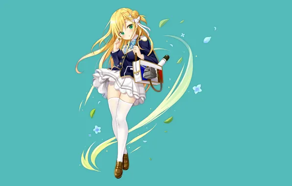 Girl, sexy, blouse, thighhighs, long hair, anime, beautiful, pretty