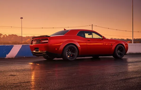 Картинка красный, Dodge, Challenger, масл кар, Dodge Challenger SRT Demon