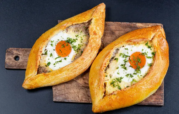 Яйцо, мясо, выпечка, хачапури