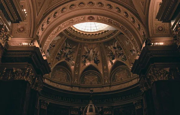 Картинка wings, interior, architecture, sunlight, Hungary, Budapest, church, classic art