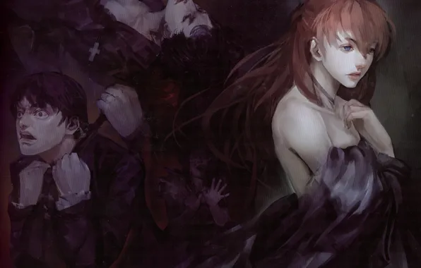 Страх, кровь, жертва, нечто, ужас, безумие, Shinji Ikari, Neon genesis evangelion