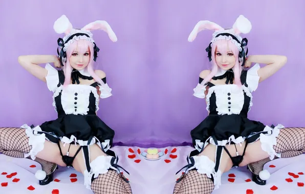 Sexy, lingerie, panties, cosplay, erotic, blonde, costume, panty