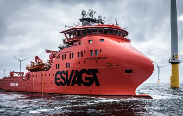 Океан, Море, Судно, Техника, Судно снабжения, Offshore, Offshore Supply Ship, M/V Esvagt Faraday