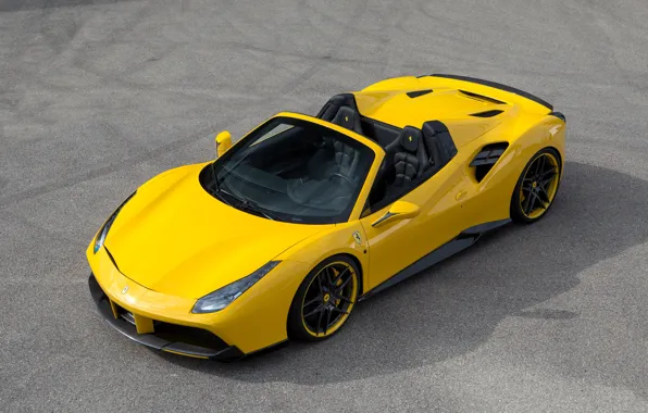 Картинка car, авто, тюнинг, Ferrari, yellow, nice, Spider, Rosso