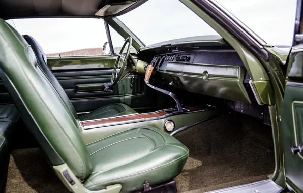 Картинка 1970, Plymouth, Road Runner, car interior, Plymouth Road Runner 440+6 Hardtop Coupe