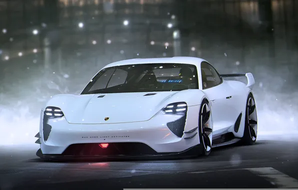 Concept, Porsche, Car, Art, White, Future, by Khyzyl Saleem, Mission E