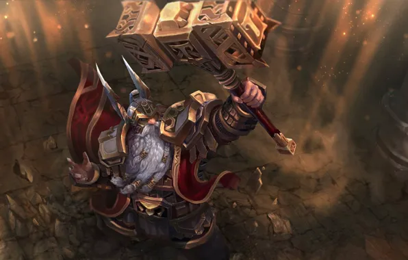 Warhammer, armor, weapon, man, viking, god, hammer, helmet