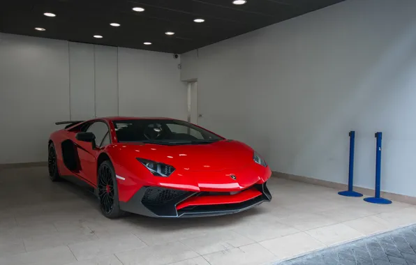 Картинка Lamborghini, Red, Aventador, LP-750-4, SV