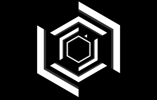Black, White, Minimalism, Super Hexagon
