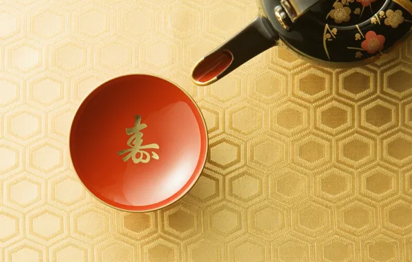 Картинка япония, чайник, чаепитие, чашка, красная, традиция