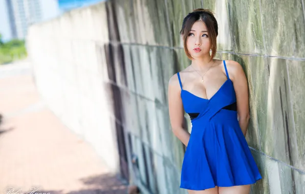 Картинка девушка, фон, азиатка