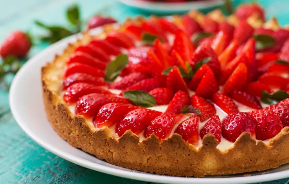 Картинка ягоды, клубника, пирог, выпечка
