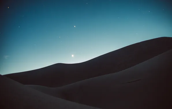 Sky, desert, night, stars