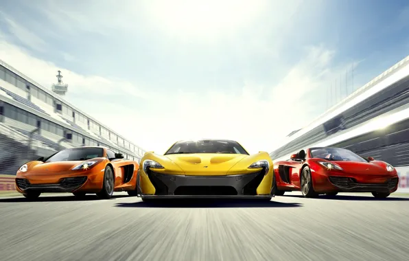 Red, Speed, yellow, orange, Mclaren