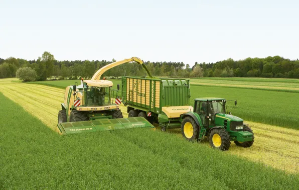 Tractor, agriculture, john deere, krone