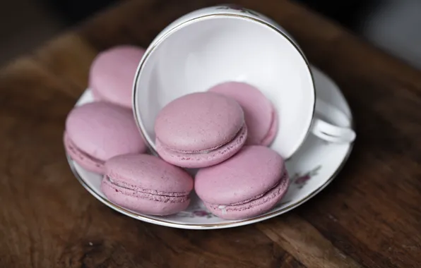 Розовый, еда, печенье, выпечка, macaron